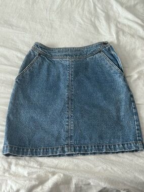 Vintage The Gap Workforce Blue Jean Skirt Juniors 5/6 Highrise Retro Grunge 90s
